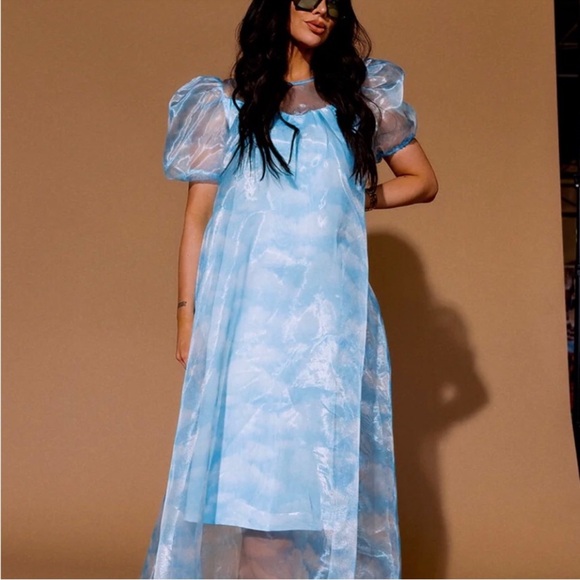 NWT Dressed in LALA Sky Cloud Organza Dress (M) - Picture 4 of 9